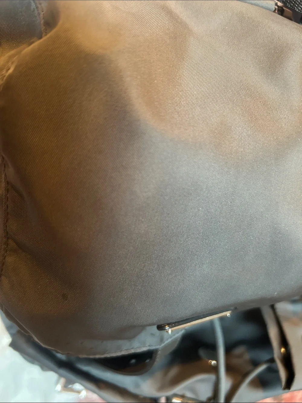 Prada Gray Nylon Backpack with Front Flap Pockets